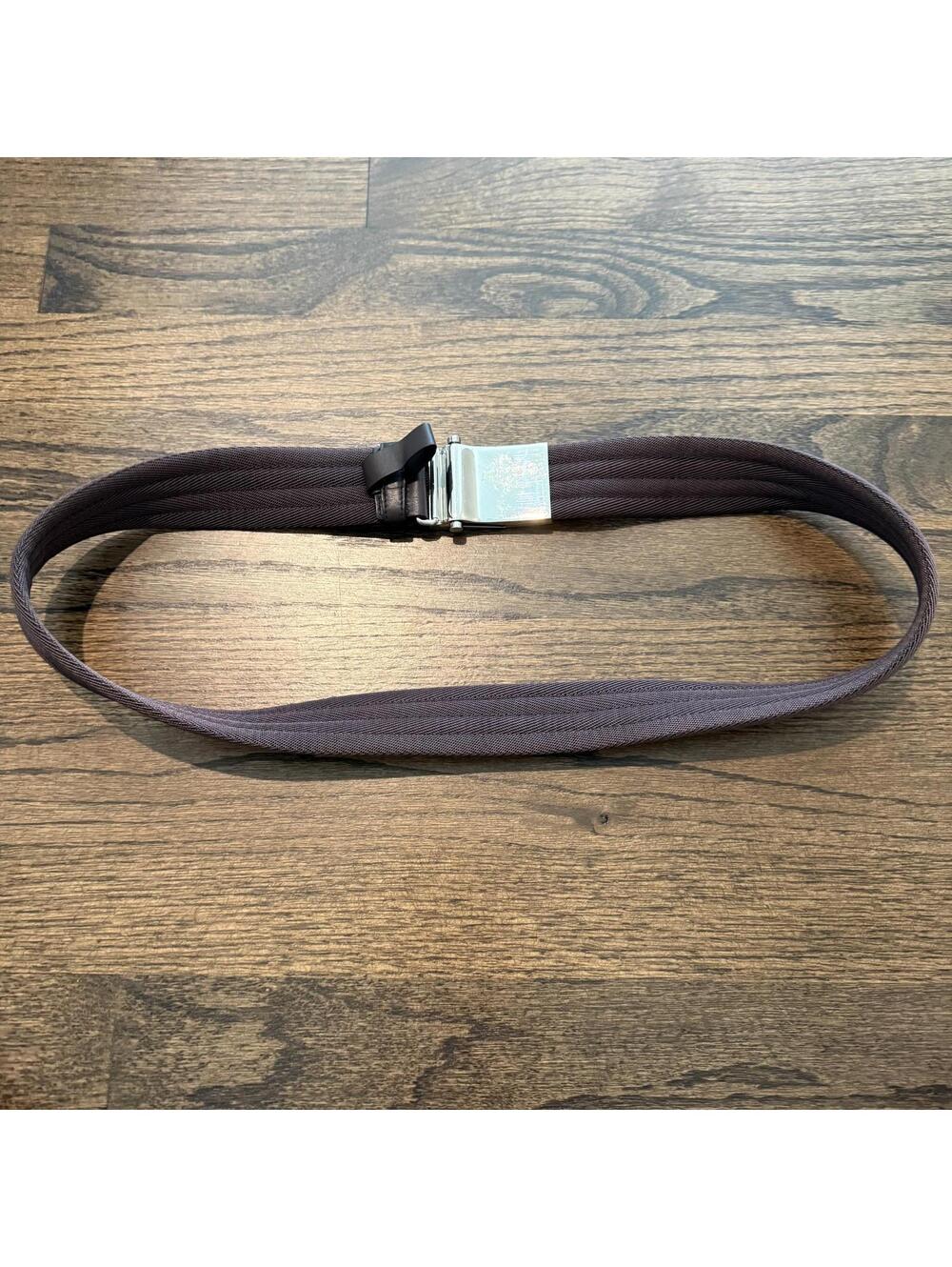 Prada Men's Authentic Brown Woven Re-Nylon Cotton Tape Belt SZ 90/26
